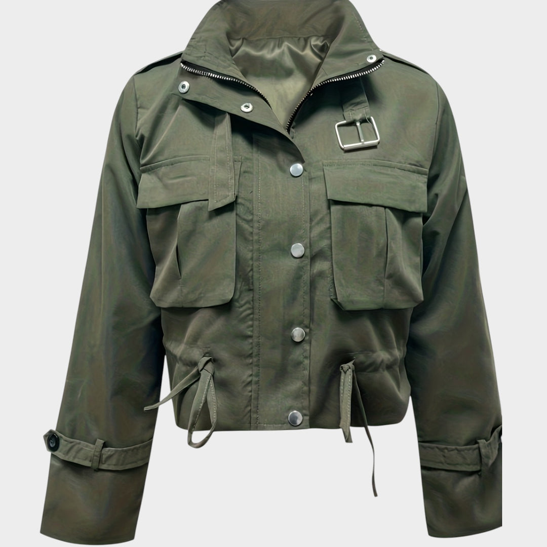 Women’s Jacket Casual Stand Collar Cropped Hooded