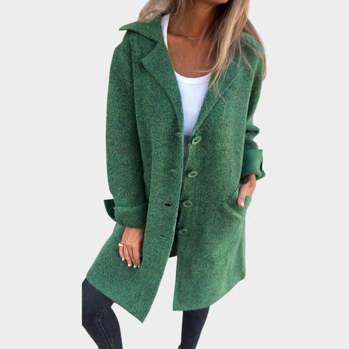 Women’s Long Coat Lapel Collar Relaxed Silhouette