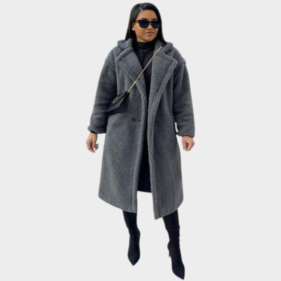 Women’s Faux-Fur Teddy Coat Longline Plush Fleece Winter Style