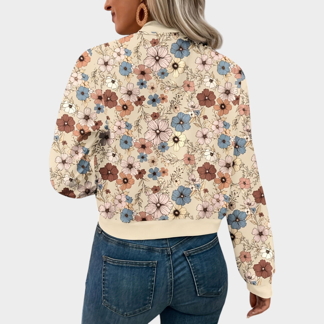 Women’s Bomber Jacket Casual Leopard Print Zip Up