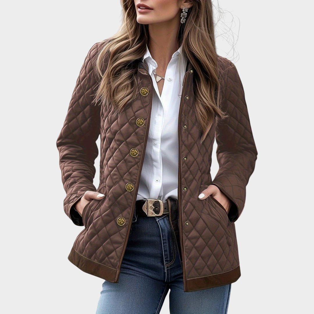 Women’s Quilted Jacket Casual Longline Button Front