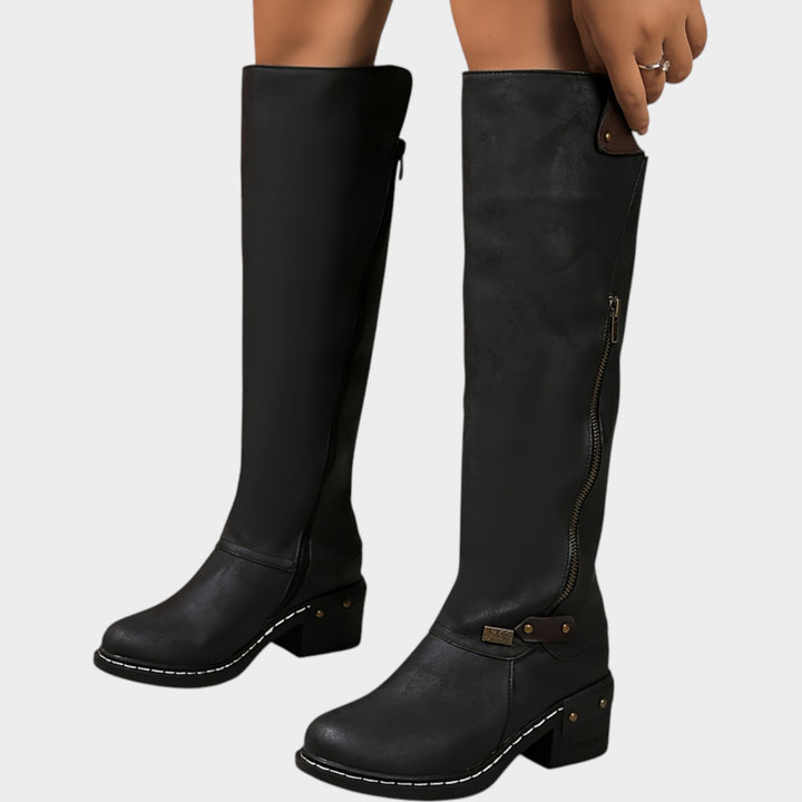 Women’s High Boots Side Zipper Casual Style