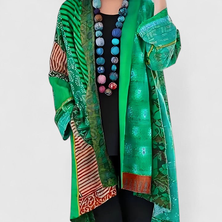 Women’s Knit Cardigan Open Front Vintage Print