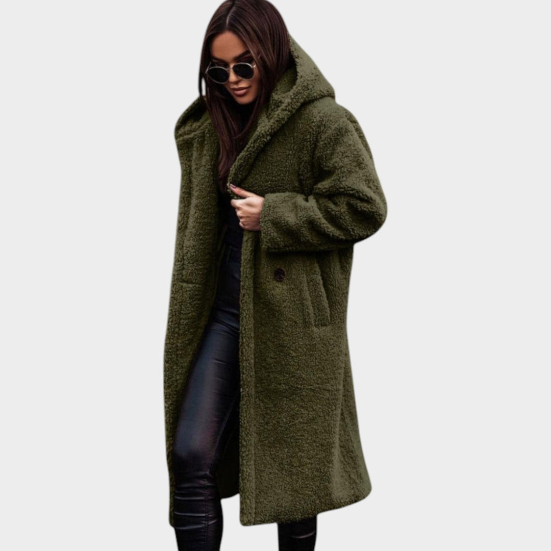 Women’s Faux-Fur Coat Longline Notched Lapel