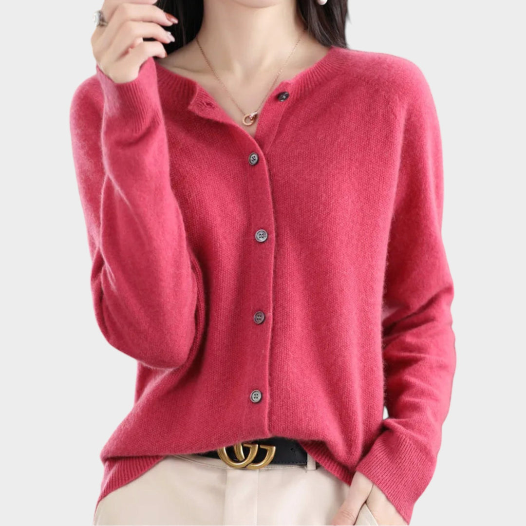 Women’s Knit Cardigan Crew Neck Soft Texture