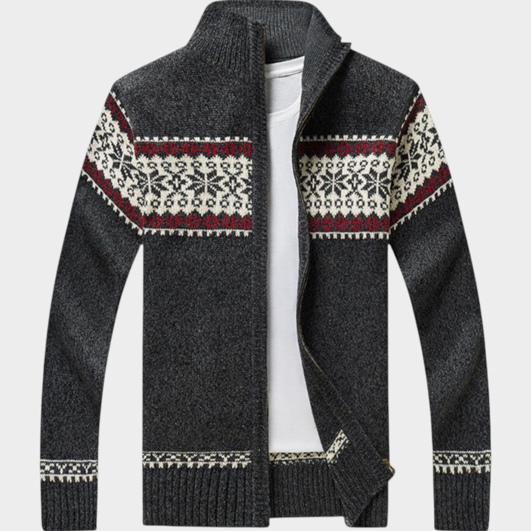 Mock Neck Full-ZIp Knit | Cardigan