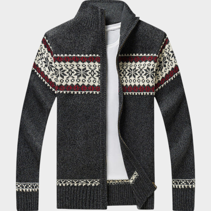 Mock Neck Full-ZIp Knit | Cardigan