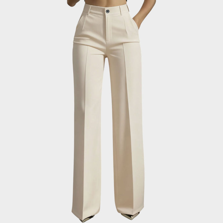 Women’s High-Waist Pants Elastic Waist Casual Trousers