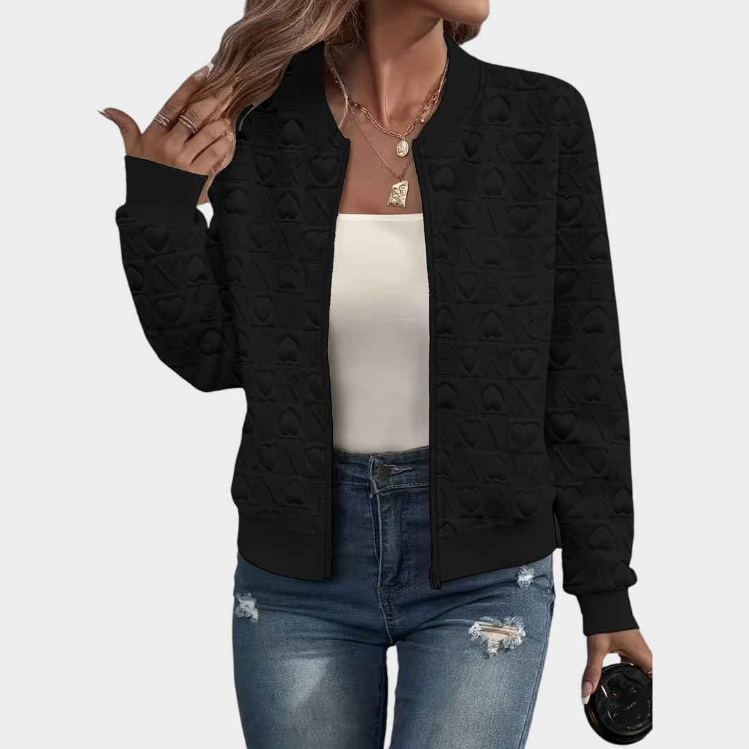 Women’s Bomber Jacket Casual Quilted Zip Up