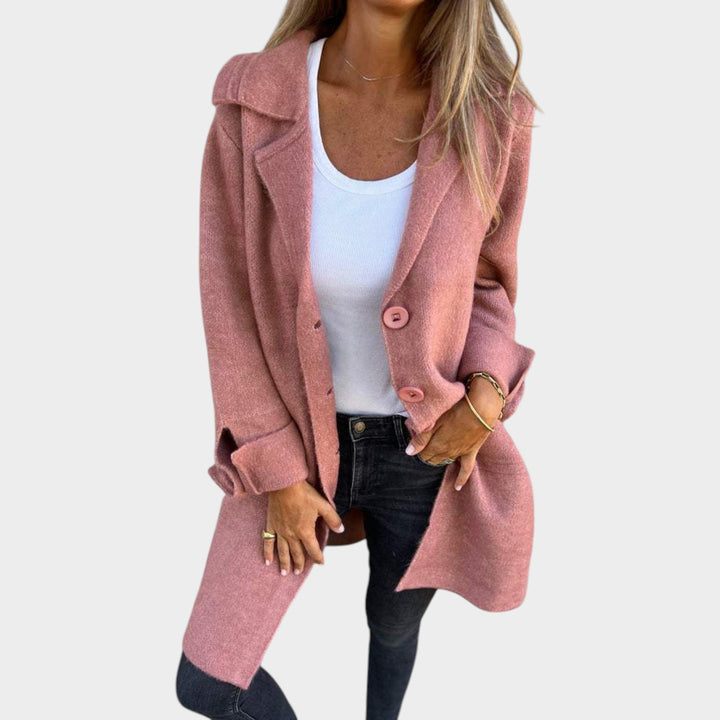 Women’s Long Coat Lapel Collar Relaxed Silhouette