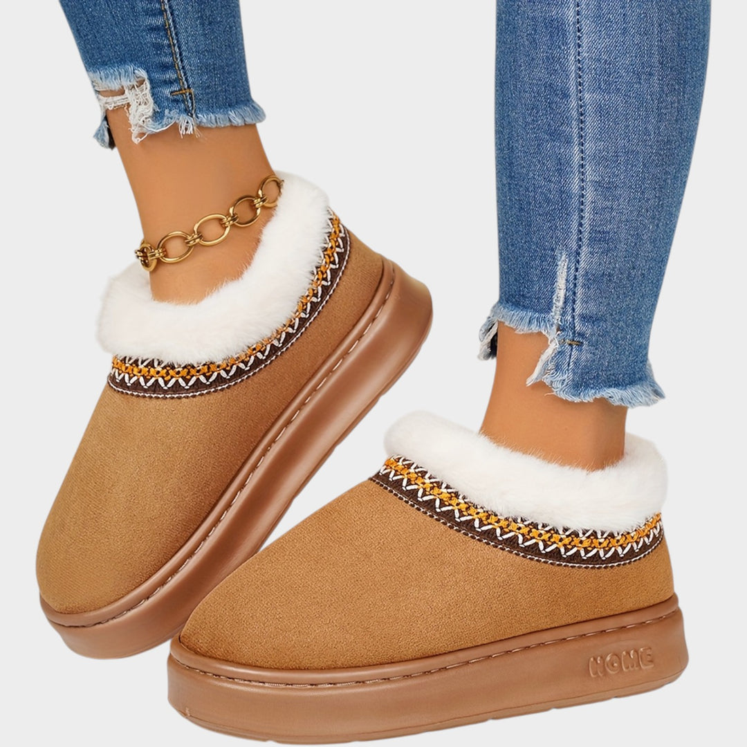Women’s Thermal Slippers Warm Lined Slip-On Winter Shoes