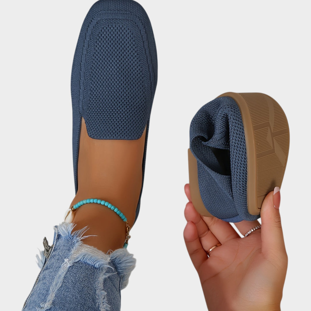 Women’s Knit Ballet Flats Square Toe Wide Fit