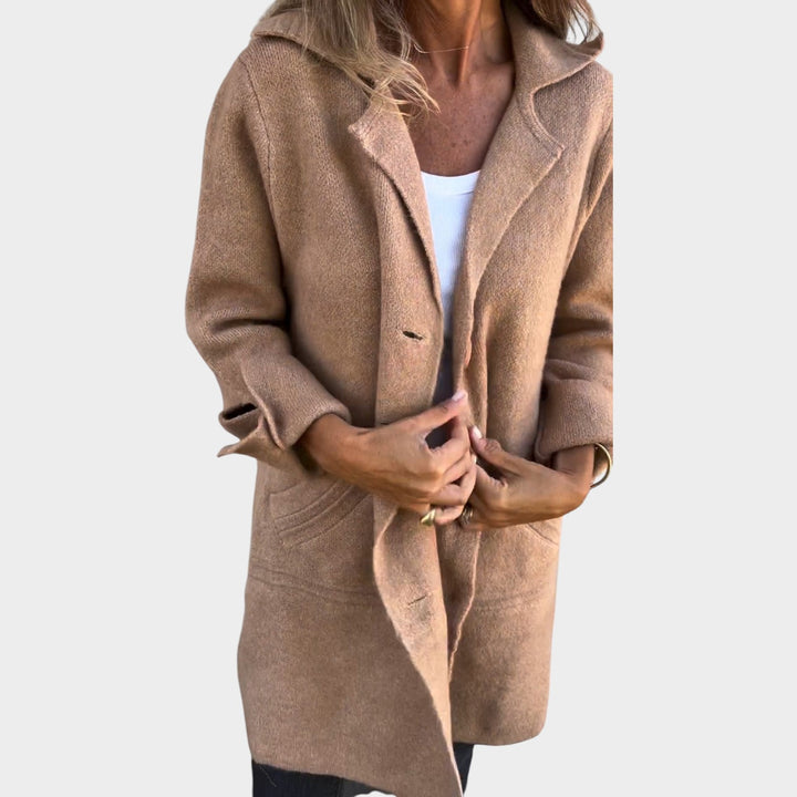 Women’s Long Coat Lapel Collar Relaxed Silhouette