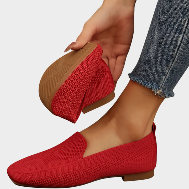 Women’s Knit Ballet Flats Square Toe Wide Fit