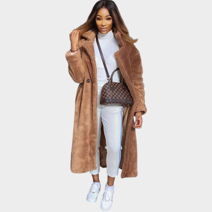 Women’s Faux-Fur Teddy Coat Longline Plush Fleece Winter Style