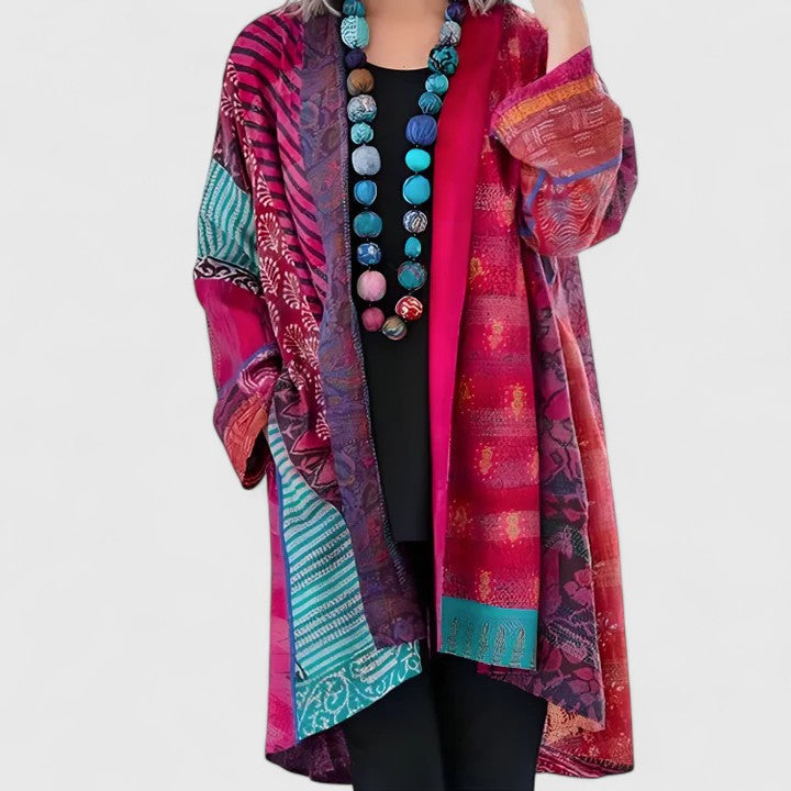 Women’s Knit Cardigan Open Front Vintage Print