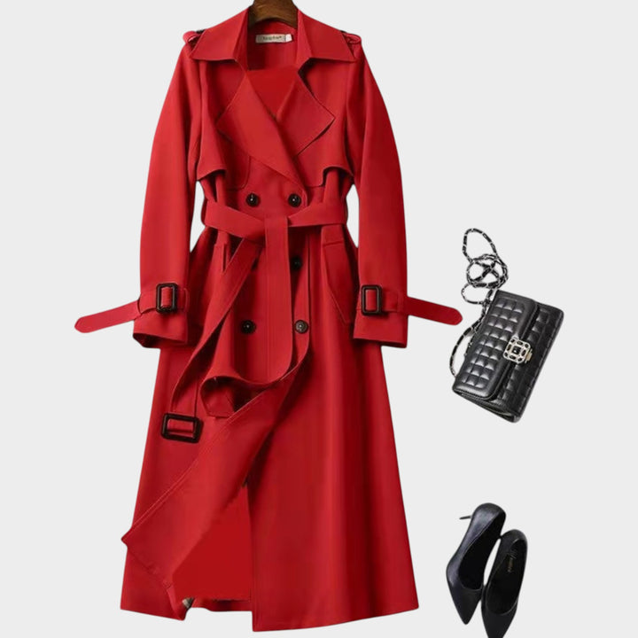 Elegant Wool Knee-Length Loose Fit Coat