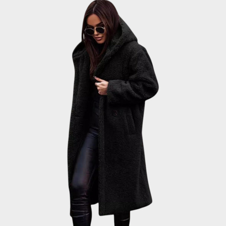 Women’s Faux-Fur Coat Longline Notched Lapel