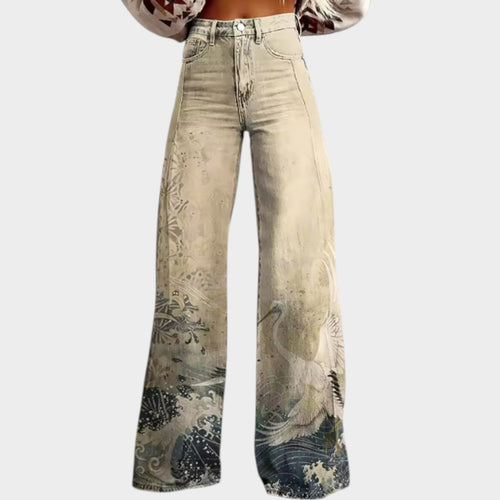 Women’s Boho Pants Elegant Pattern Flowy Fit