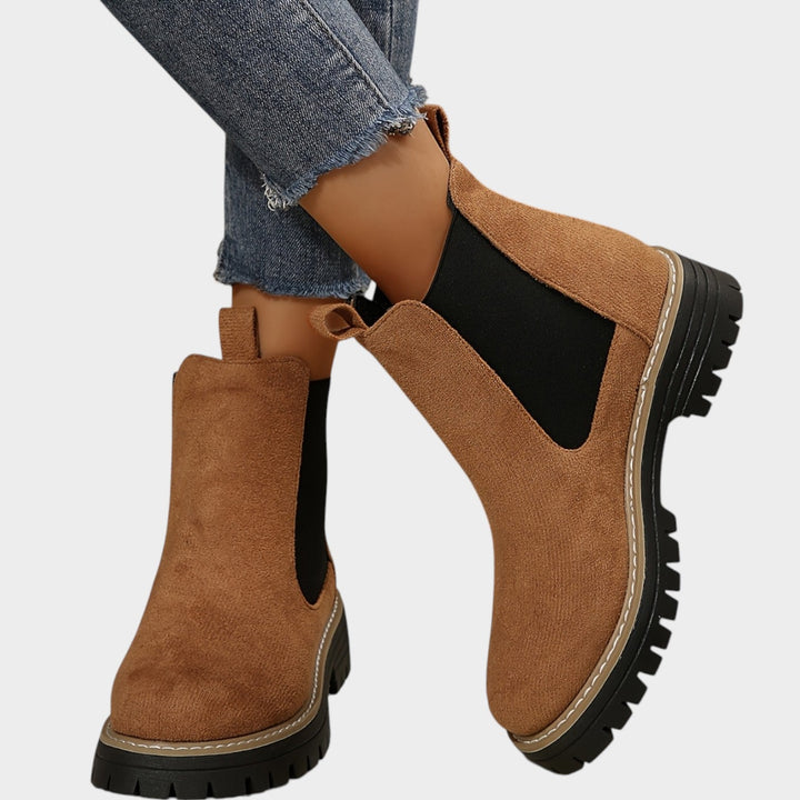 Suede Platform Chelsea Boots