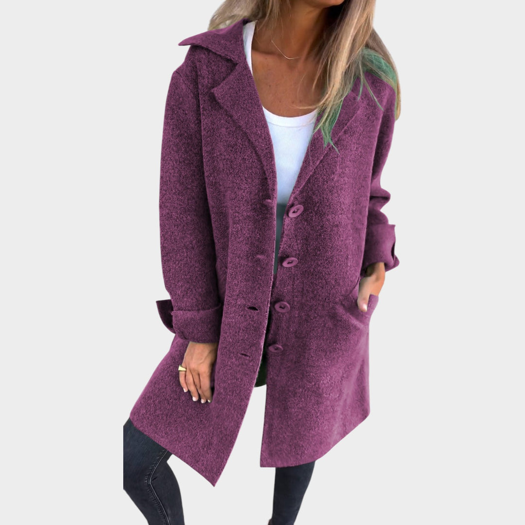 Women’s Long Coat Lapel Collar Relaxed Silhouette