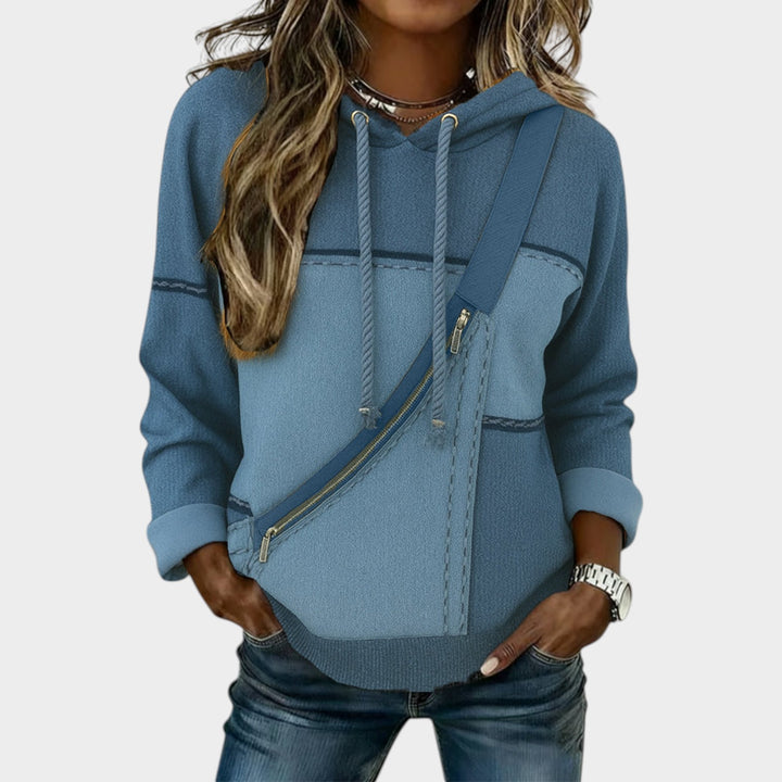 Women’s Textured Hoodie Zip Front Long Sleev