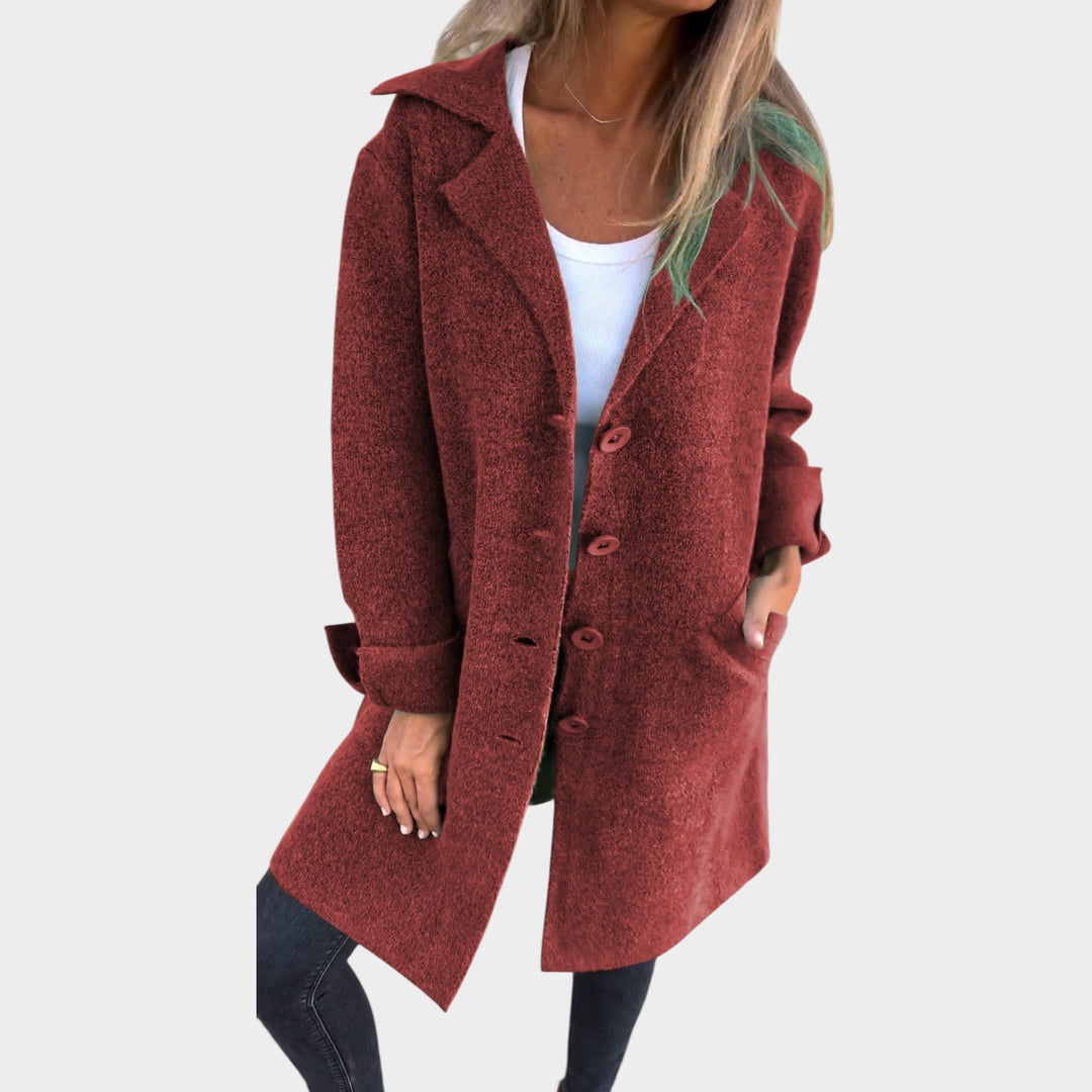 Women’s Long Coat Lapel Collar Relaxed Silhouette