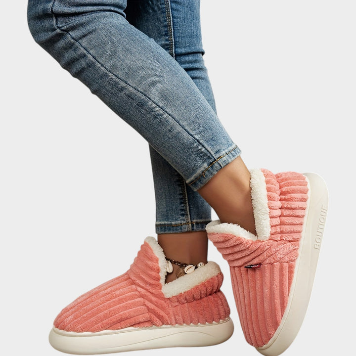Women’s Fleece Lined Slippers Warm Plush Thick Sole Non-Slip