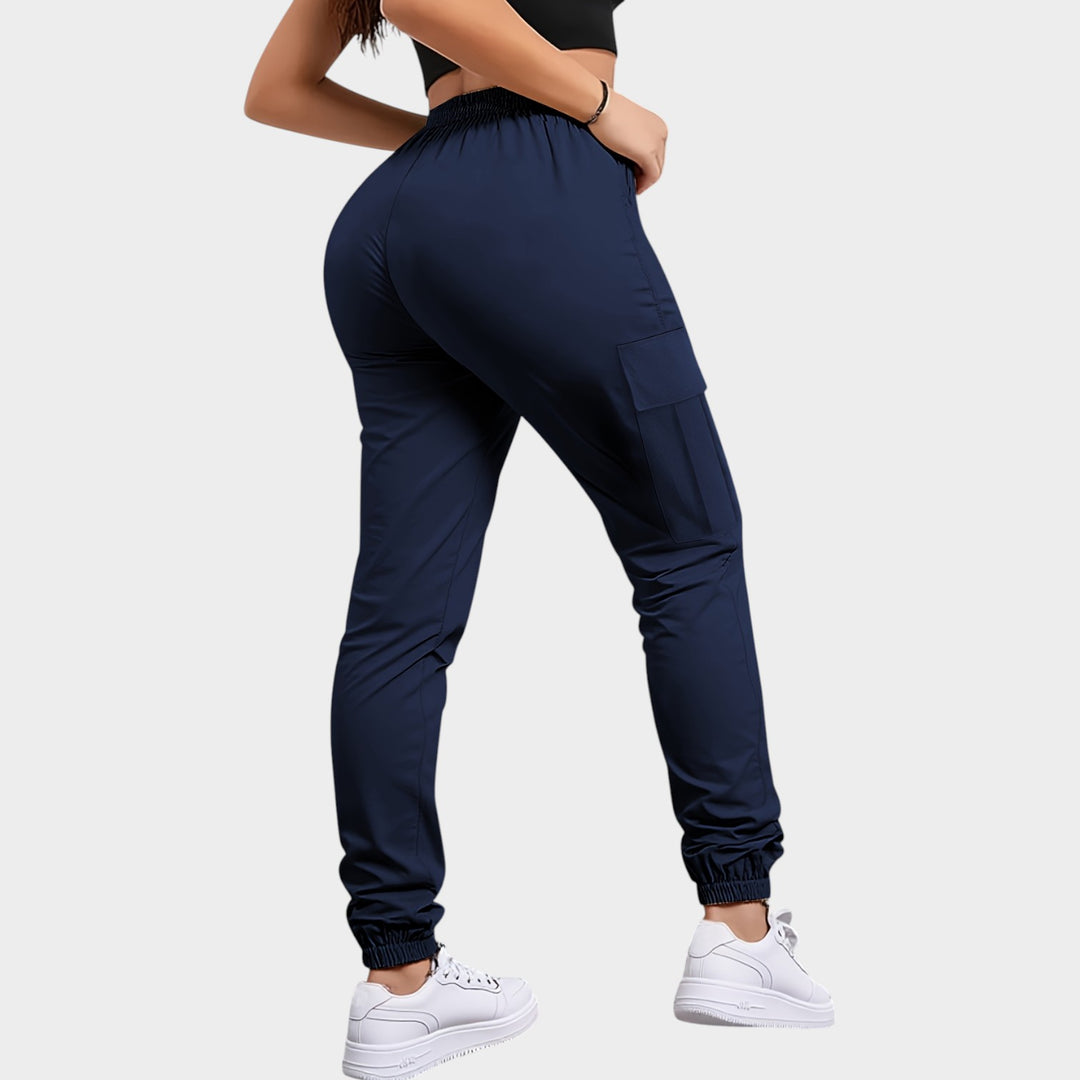 Women’s Thermal Cargo Pants Warm Lined Drawstring Joggers