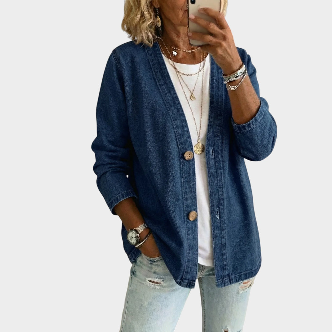 Women’s Denim Cardigan Button Front Longline Style