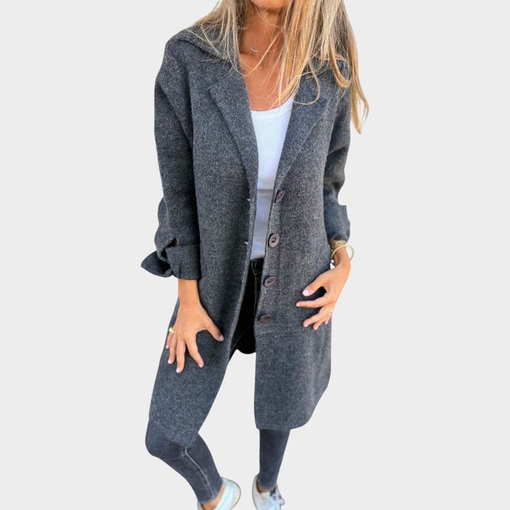 Women’s Long Coat Lapel Collar Relaxed Silhouette
