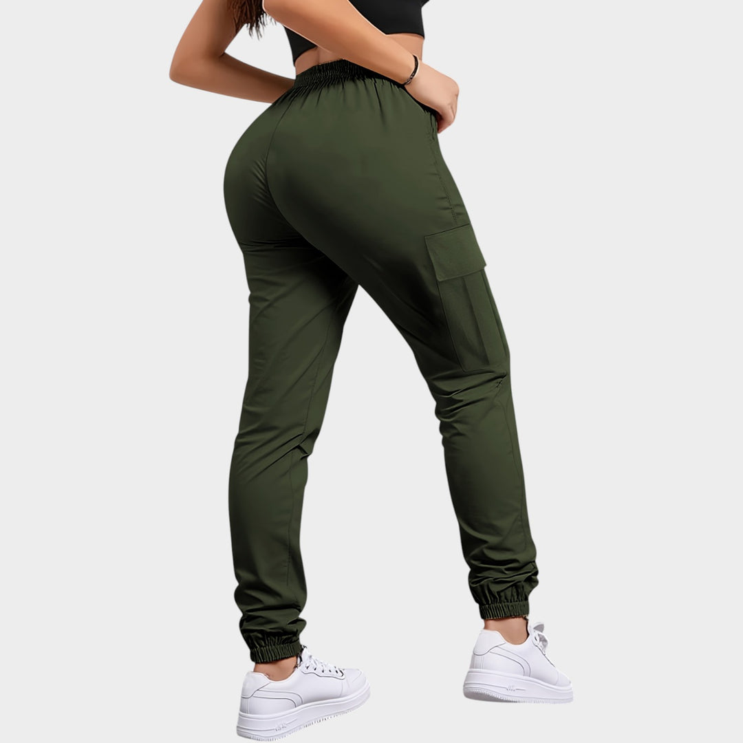 Women’s Thermal Cargo Pants Warm Lined Drawstring Joggers