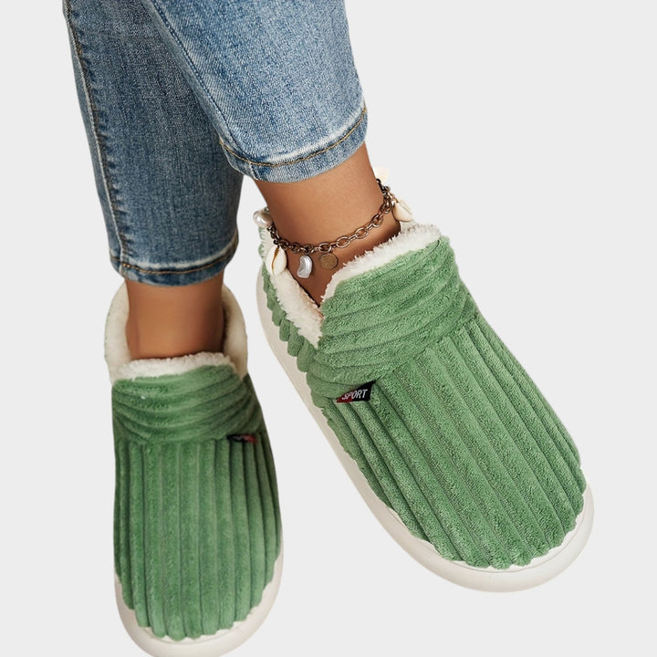 Women’s Fleece Lined Slippers Warm Plush Thick Sole Non-Slip
