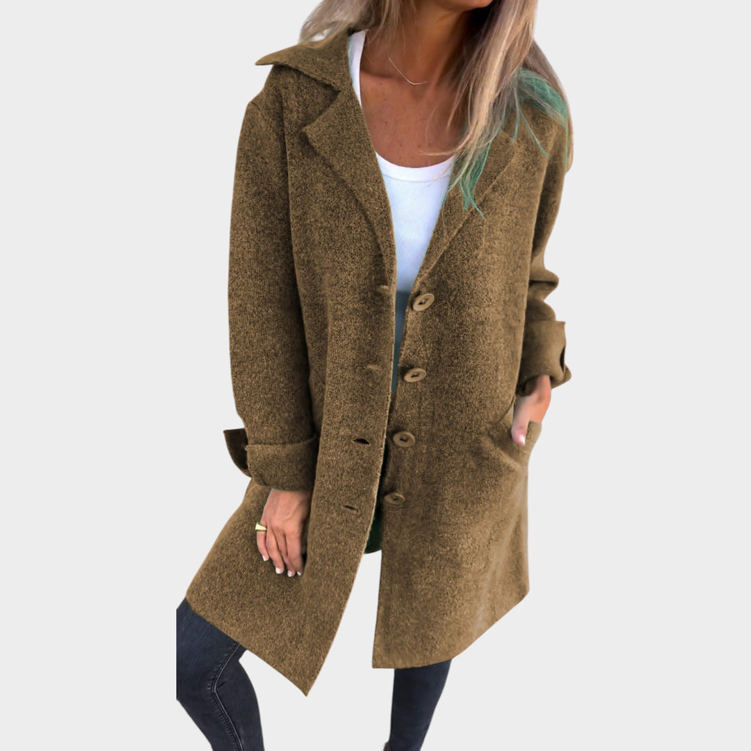 Women’s Long Coat Lapel Collar Relaxed Silhouette