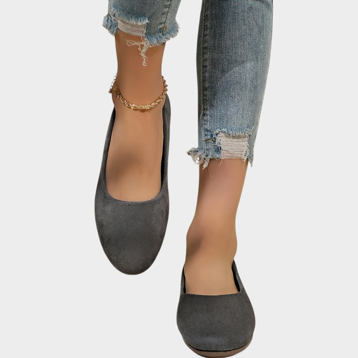 Women’s Ballet Flats Metallic Textured Round Toe