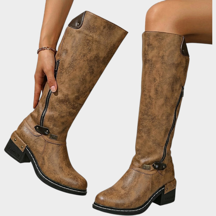 Women’s High Boots Side Zipper Casual Style