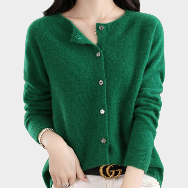 Women’s Knit Cardigan Crew Neck Soft Texture
