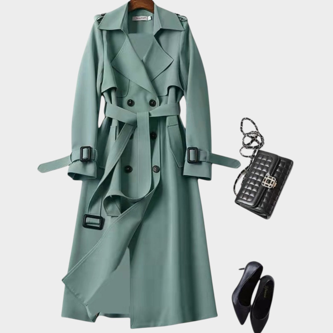 Elegant Wool Knee-Length Loose Fit Coat