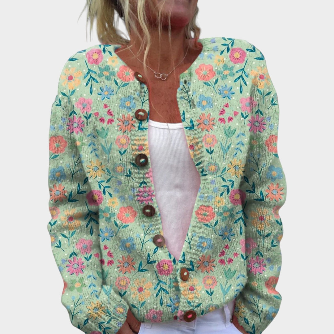 Women’s Floral Knit Cardigan Retro Pattern Everyday Style