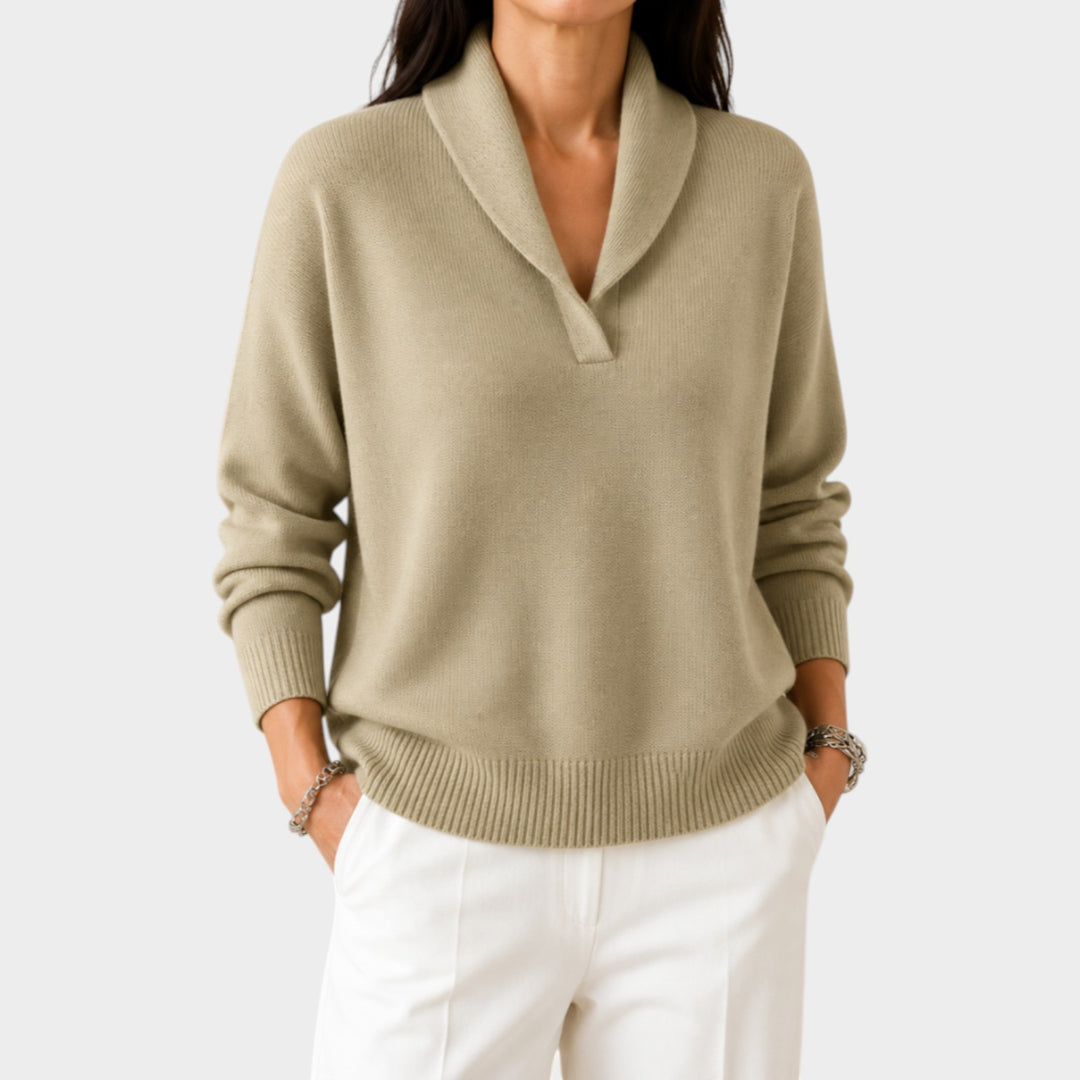Women’s Knit Sweater Soft V Neck Long Sleeve