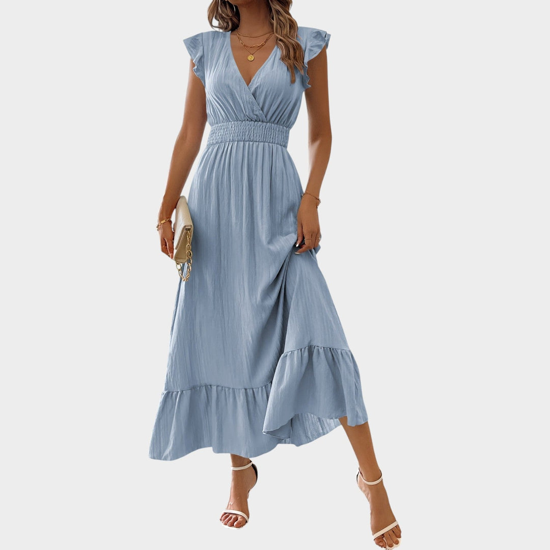 Cocktail Ruffle Hem Midi Dress