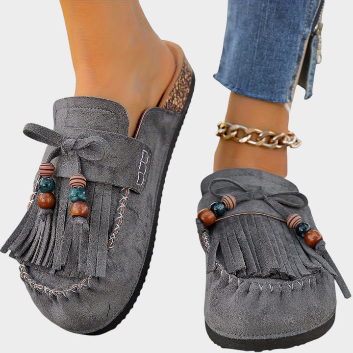 Women’s Mule Loafers Slip On Tassel Detail