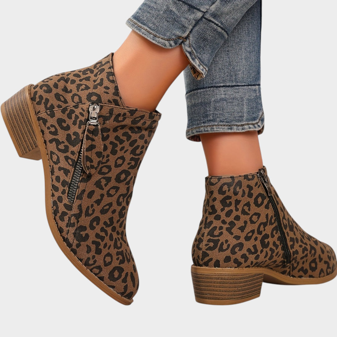 Women’s Ankle Boots Double Zipper Thick Sole Comfort
