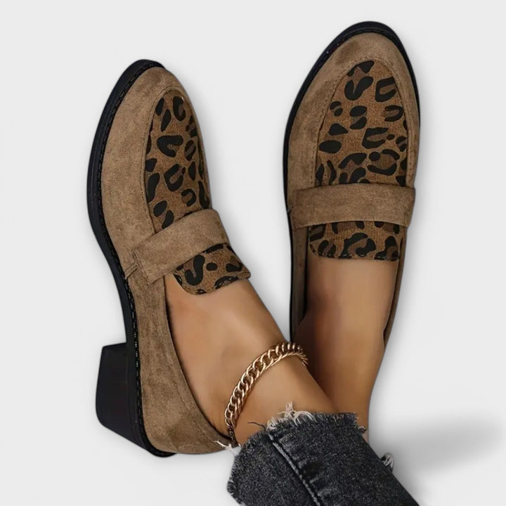 Comfort Leopard Print Panel | Orthopedic Loafers