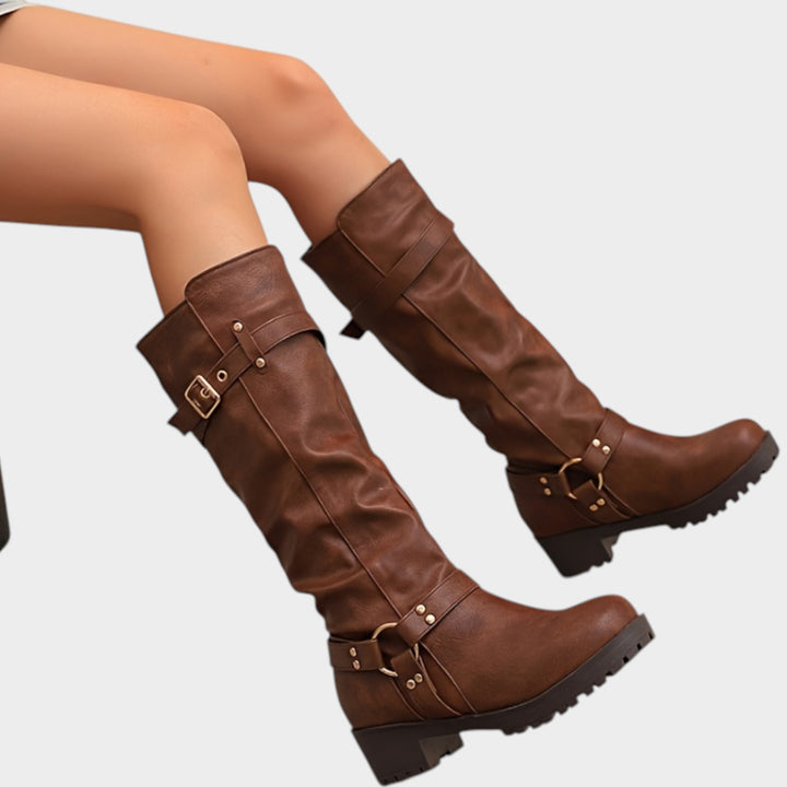 Women’s Knee High Slouch Boots Classic Style Wide Fit