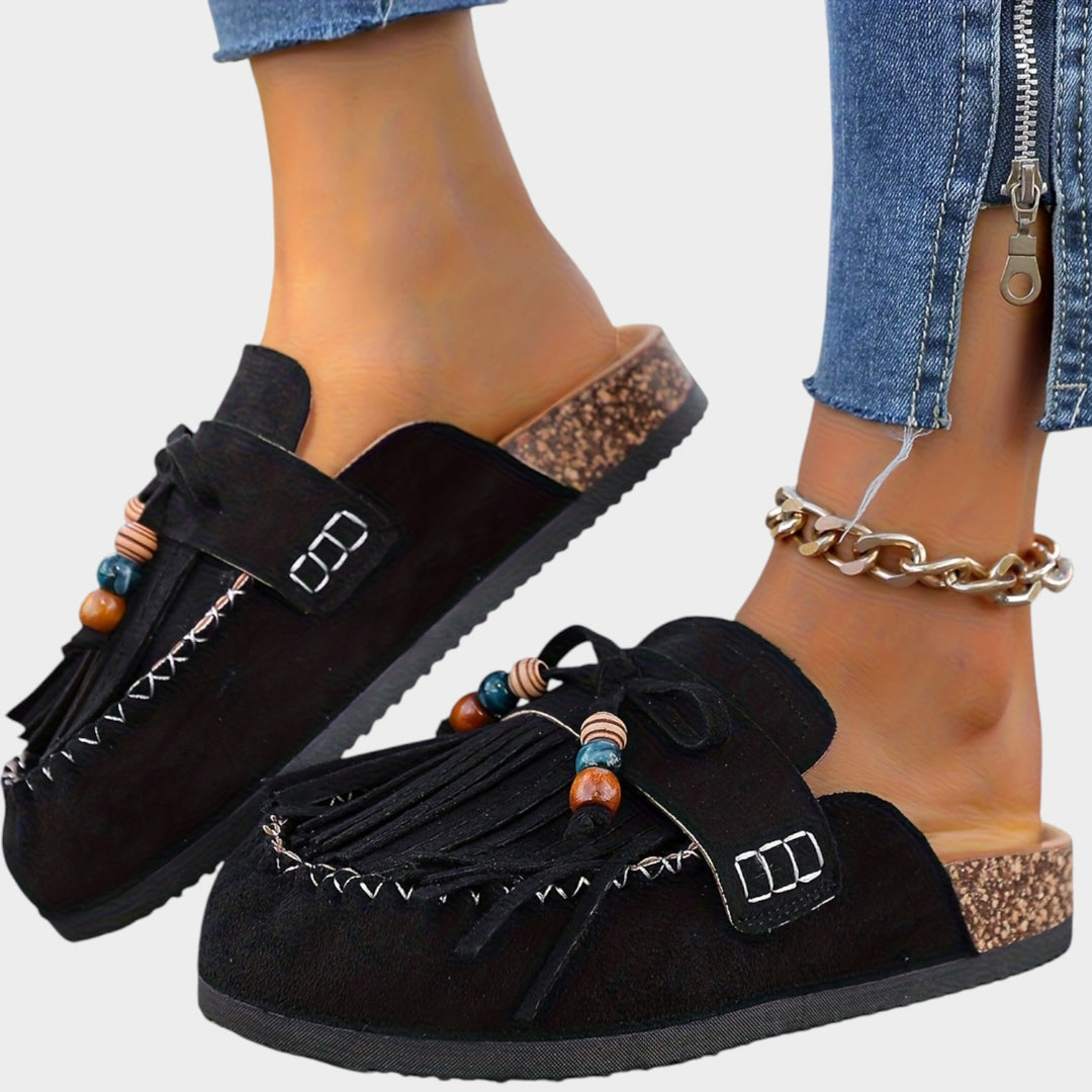 Women’s Mule Loafers Slip On Tassel Detail