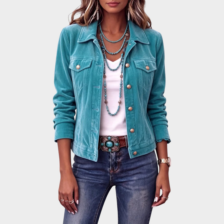 Women’s Vintage Wash Jacket Button Front Casual Style