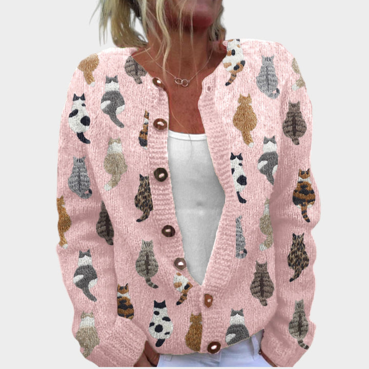Women’s Cat Cardigan Patterned Knit
