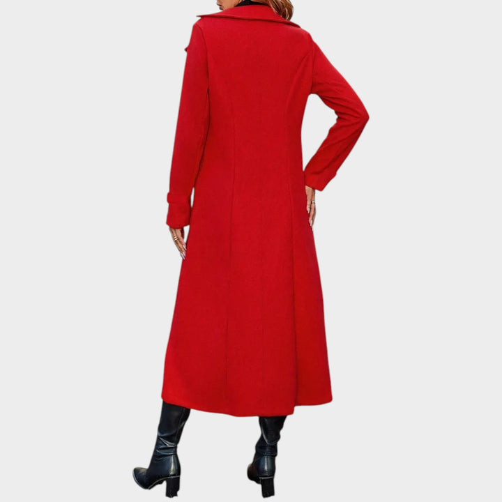 Women’s Double Breasted Coat Notched Lapel Collar