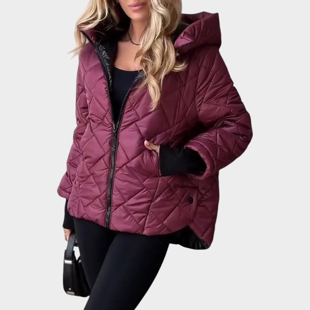 Women’s Quilted Hooded Puffer Jacket Classic Everyday Outerwear